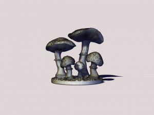 Printready mushroom amanita 3d print model Model Cetak 3D