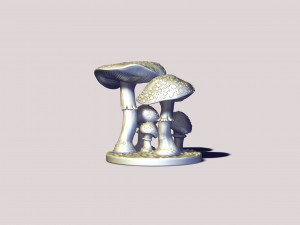 Printready mushroom amanita 3d print model Model Cetak 3D