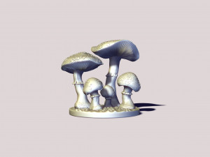 Printready mushroom amanita 3d print model Model Cetak 3D