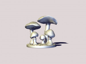 Printready mushroom amanita 3d print model Model Cetak 3D