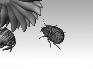 Printready ladybug and flower 3d print model Model do druku 3D