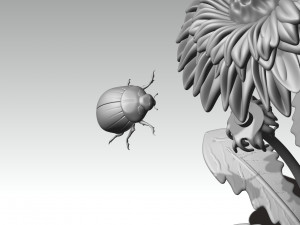 Printready ladybug and flower 3d print model Model do druku 3D