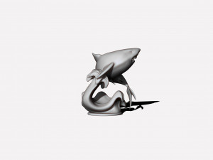 Printready shark 3D Print Model