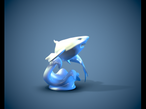 Printready shark 3D Print Model