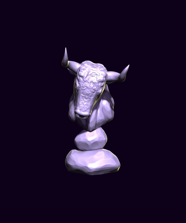 Bull printready 3D 프린트 모델 .c4d .max .obj .3ds .fbx .stl .blend 