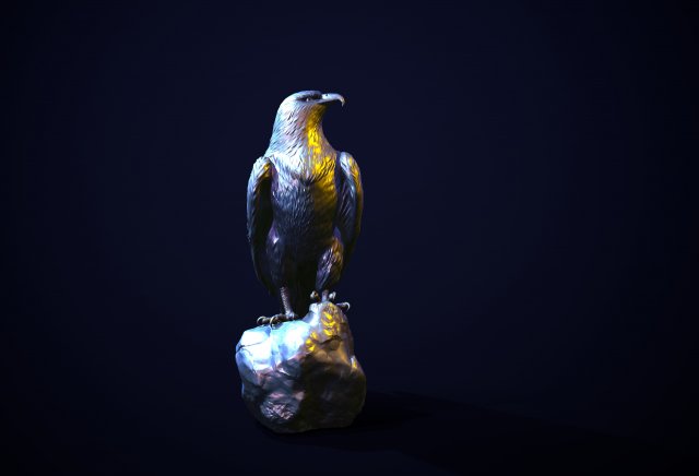 Golden eagle for 3d printing 3D 打印模型 .c4d .max .obj .3ds .fbx .stl .blend 