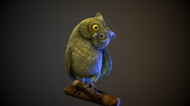 OWL printready 3D प्रिंट मॉडल .c4d .max .obj .3ds .fbx .stl .blend 
