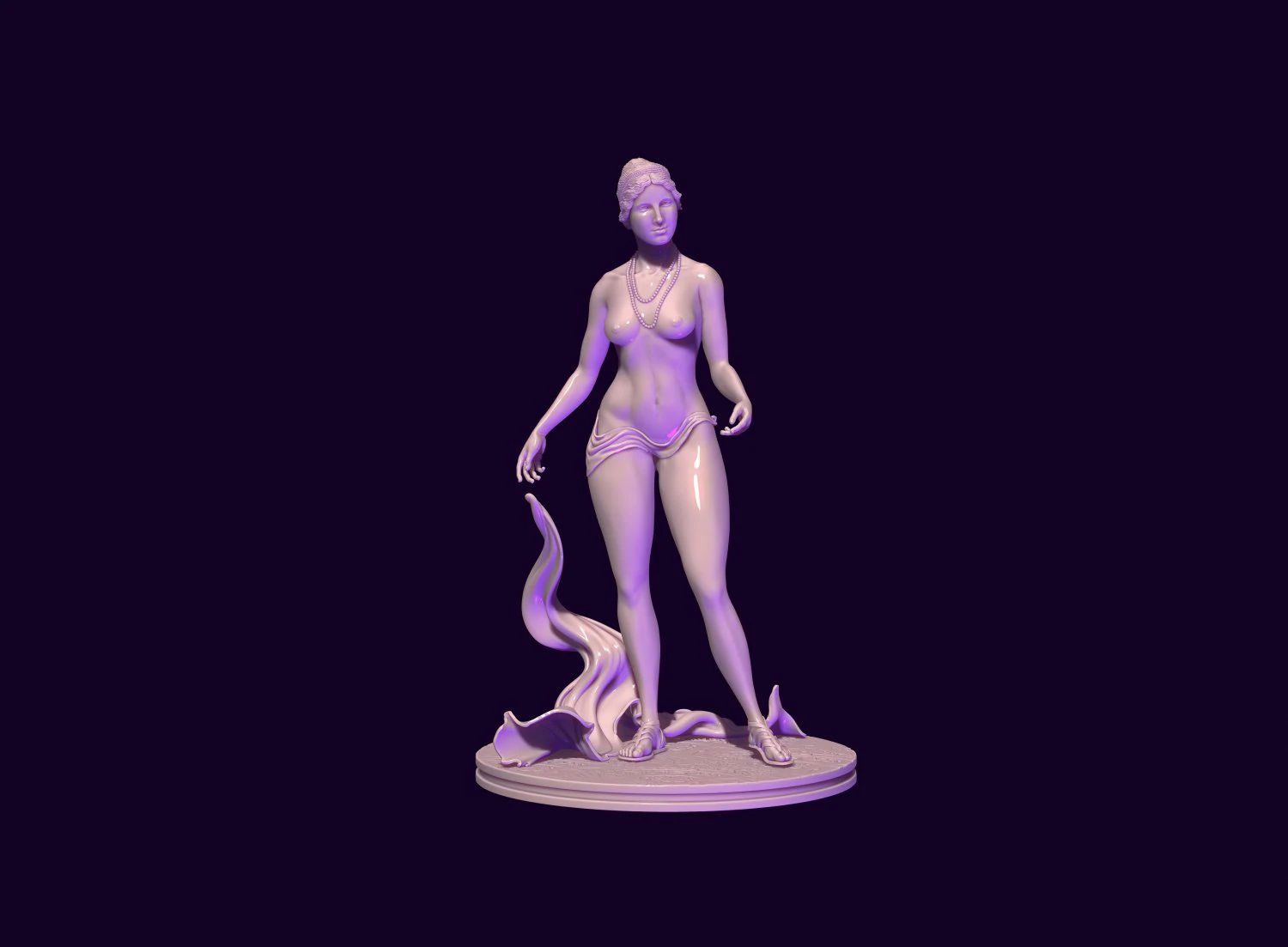 Sculpture of Aphrodite 3D Print Model .c4d .max .obj .3ds .fbx .stl .blend 