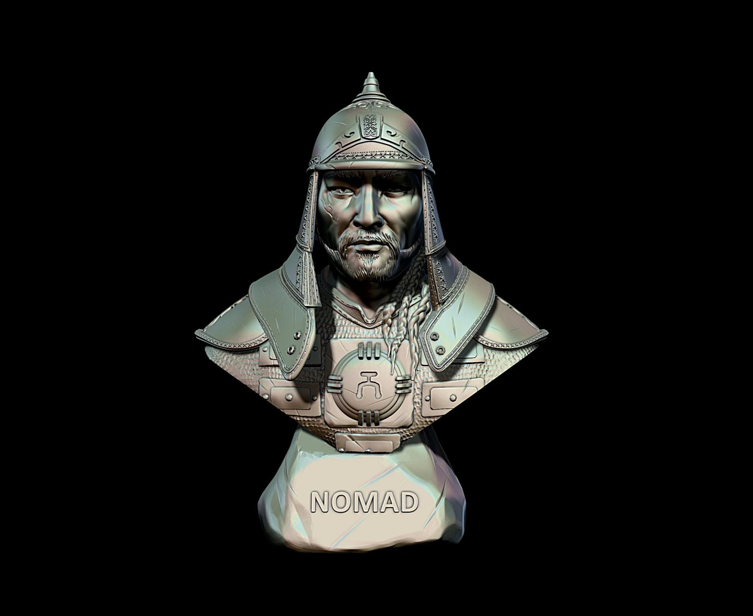 Bust of Genghis Khan 3D Print Model .c4d .max .obj .3ds .fbx .stl .blend 