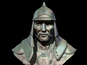 Bust of Genghis Khan 3D Print Model