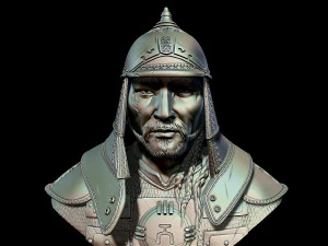 Bust of Genghis Khan 3D Print Model