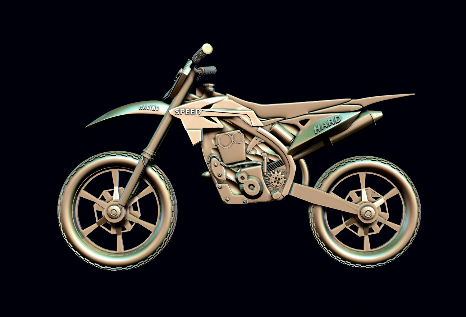 Racing motorcycle Suzuki rmz-250 3D Print Model .c4d .max .obj .3ds .fbx .stl .blend