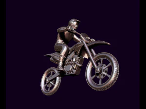 Racer and motorcycle 3D Print Model