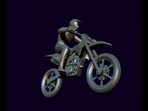 Racer and motorcycle Modelo de Impressão 3D