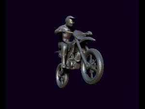 Racer and motorcycle 3D Print Model