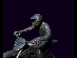 Racer and motorcycle 3D Print Model