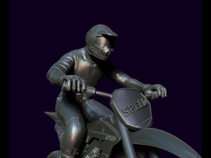 Racer and motorcycle Modelo de Impressão 3D