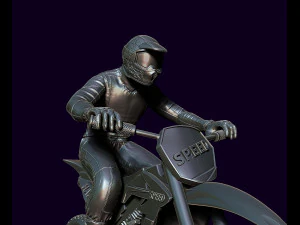 Racer and motorcycle 3D Print Model
