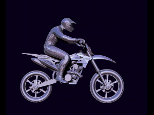 Racer and motorcycle Modelo de Impressão 3D