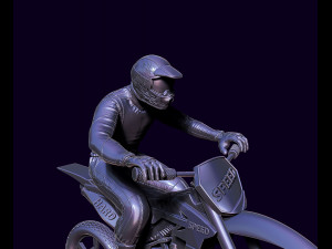 Racer and motorcycle Modelo de Impressão 3D