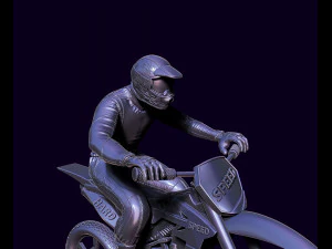 Racer and motorcycle 3D Print Model