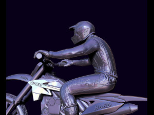 Racer and motorcycle Modelo de Impressão 3D