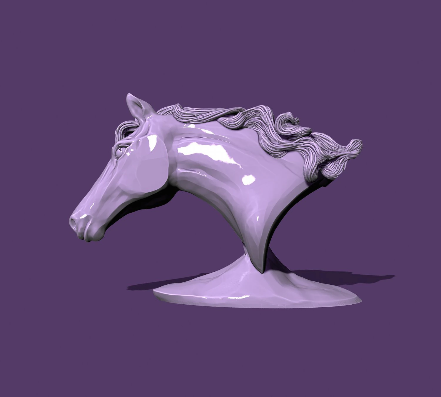 Horse bust 3D Print Model .c4d .max .obj .3ds .fbx .stl .blend 