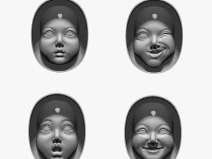 Moldes para fundir moldes de silicona de caritas infantiles. Modelo de impresión 3D