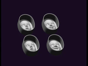 Molds for casting silicone molds of childrens faces 3D Print Model