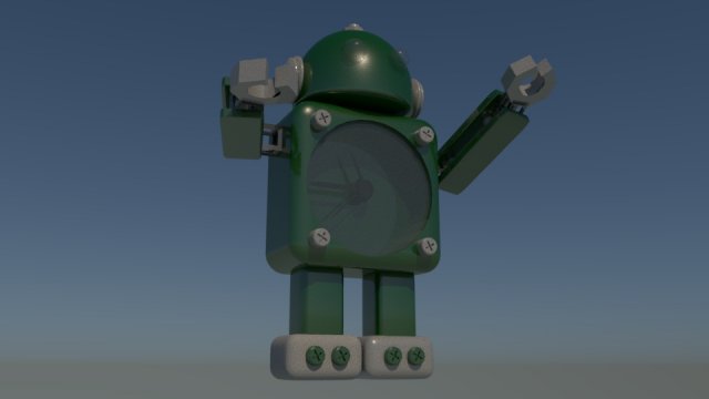 robot clock 3D Model .c4d .max .obj .3ds .fbx .stl .blend 