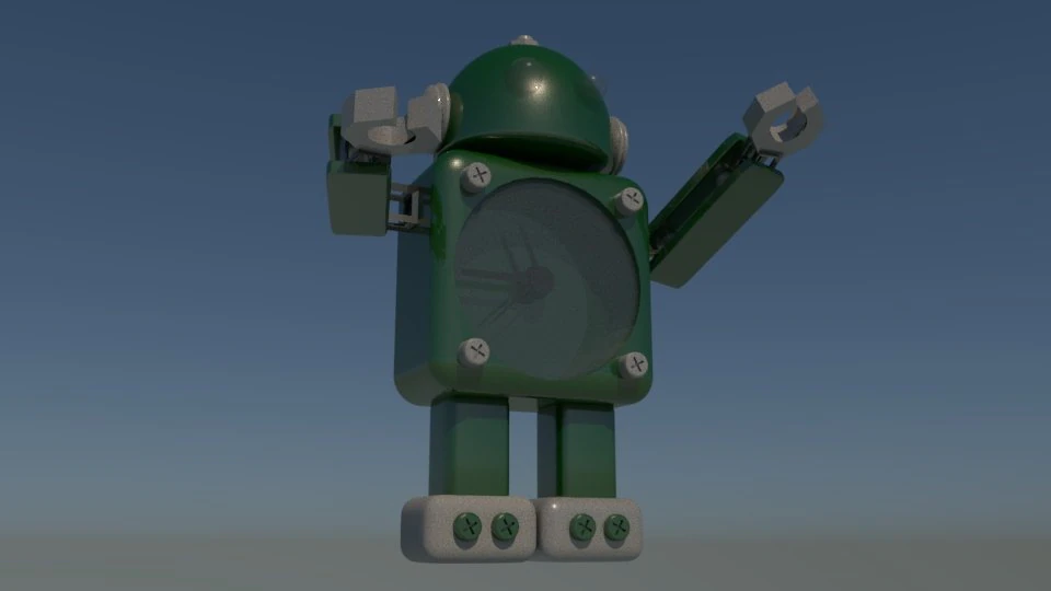 robot clock 3D Model .c4d .max .obj .3ds .fbx .stl .blend