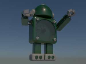 robot clock 3D 模型