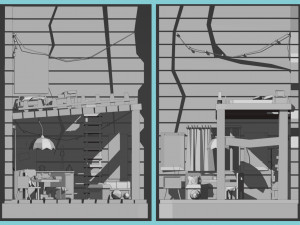 low poly house room 3D Model