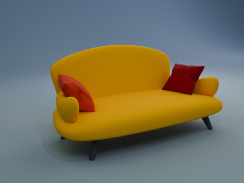 Cozy Sofa and Lamp in Vibrant Colors 3D Модель
