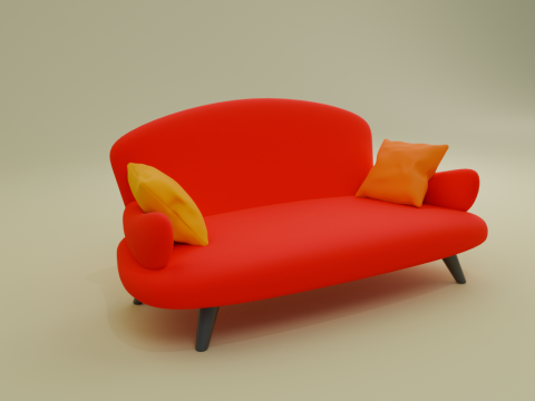 Cozy Sofa and Lamp in Vibrant Colors Model 3D