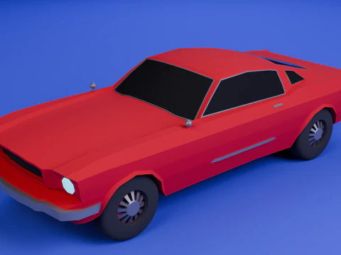 Low Poly Mustang 1965 3D Model