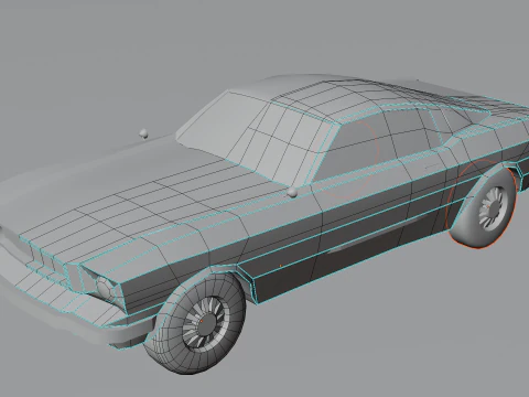 Low Poly Mustang 1965 3D Model