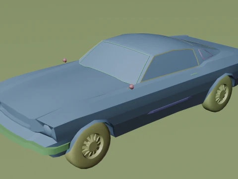 Low Poly Mustang 1965 3D Model
