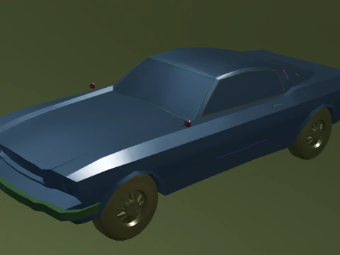 Low Poly Mustang 1965 3D Model