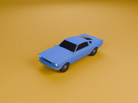 Low Poly Mustang 1965 3D Model