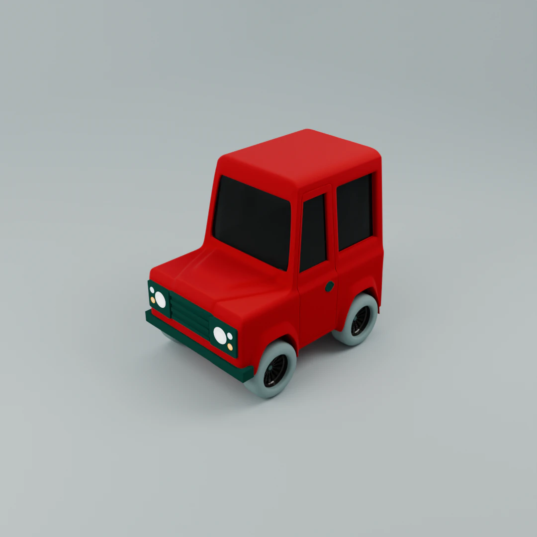 Red Off-Roader of the Future A Stylized for Creative Projects 3D Model .c4d .max .obj .3ds .fbx .stl .blend
