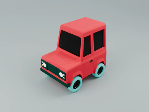 Red Off-Roader of the Future A Stylized for Creative Projects 3D Model