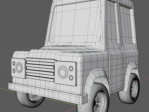 Red Off-Roader of the Future A Stylized for Creative Projects 3D Model
