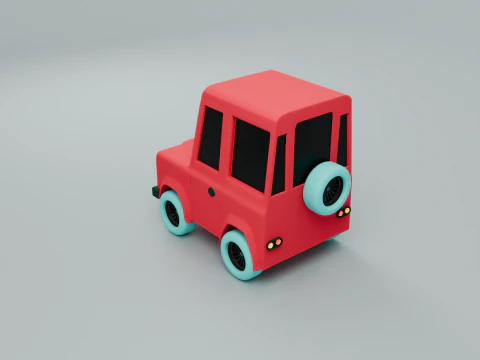 Red Off-Roader of the Future A Stylized for Creative Projects 3D Model