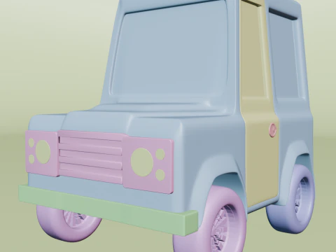 Red Off-Roader of the Future A Stylized for Creative Projects 3D Model