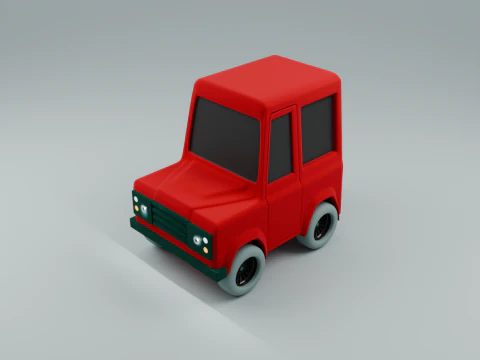 Red Off-Roader of the Future A Stylized for Creative Projects 3D Model