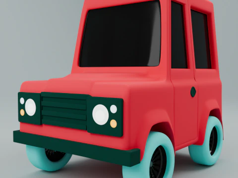 Red Off-Roader of the Future A Stylized for Creative Projects 3D Model