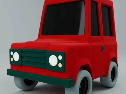 Red Off-Roader of the Future A Stylized for Creative Projects 3D Model