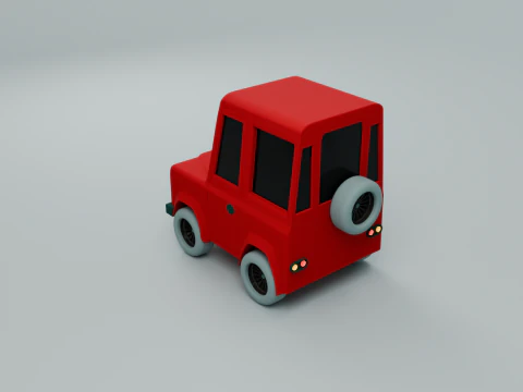 Red Off-Roader of the Future A Stylized for Creative Projects 3D Model