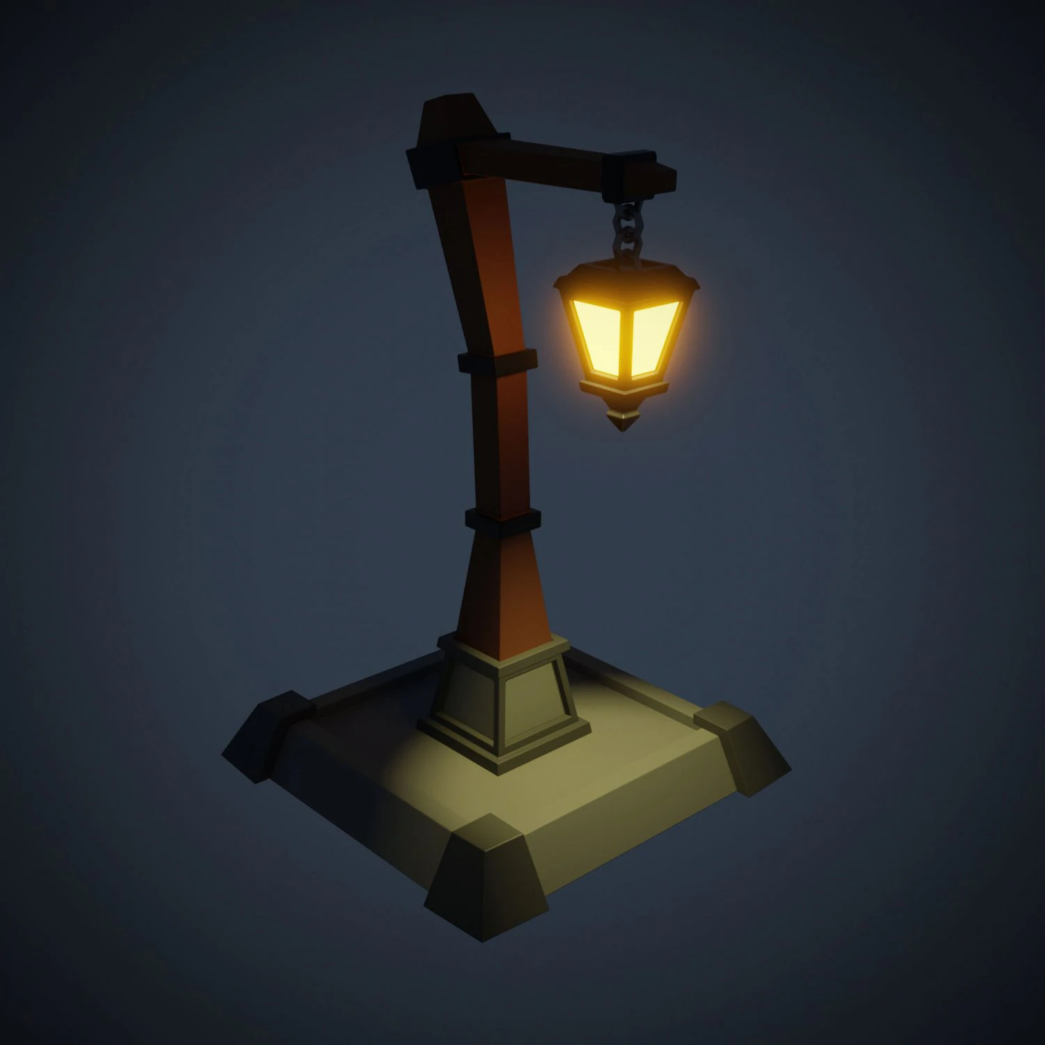 Low poly Cartoon Lantern Light 3D Model .c4d .max .obj .3ds .fbx .stl .blend 